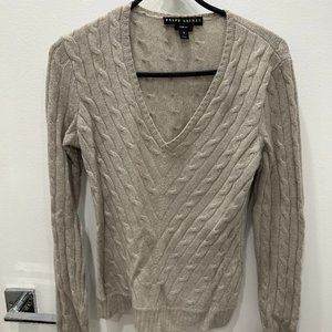 Cashmere silver Ralph Lauren V neck sweater size M